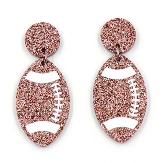Football Glam Dangle Earrings